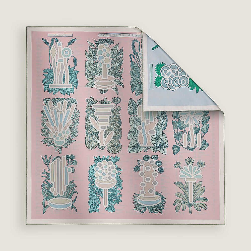 HERMES スカーフ Botanica Grafica double face scarf 90 両面 botanica-grafica-double-face-